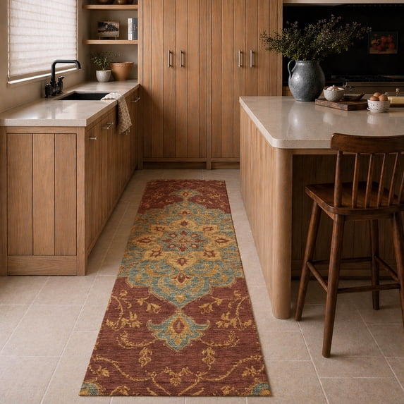 Addison Rugs Chantille Indoor/Outdoor Traditional Global Garnet Machine Washable Runner Rug, 2'3" x 7'6"