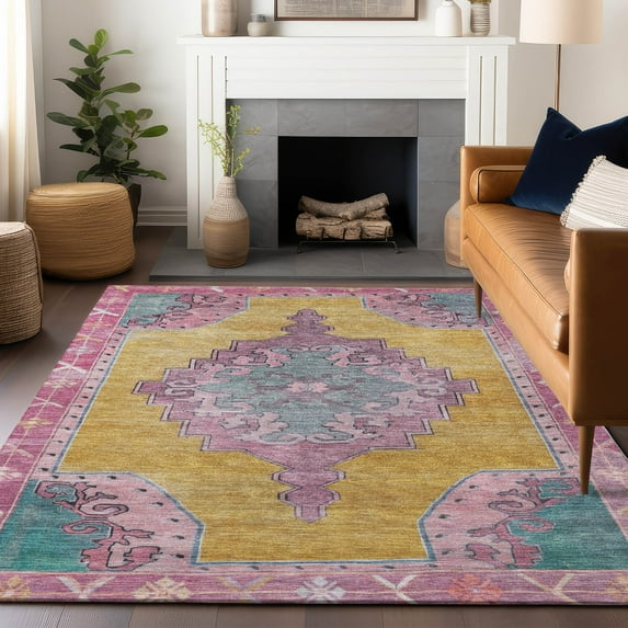 Addison Rugs Chantille Indoor/Outdoor Traditional Global Gold Machine Washable Rectangle Rug, 2'6" x 3'10"