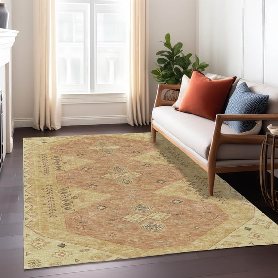 Addison Rugs Chantille Indoor/Outdoor Traditional Global Gold Machine Washable Rectangle Rug, 3' x 5'