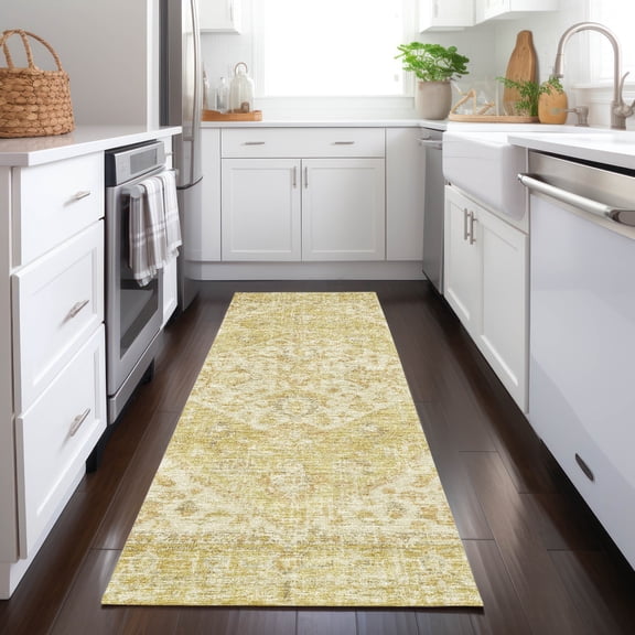 Addison Rugs Chantille Indoor/Outdoor Traditional Global Gold Washable Runner Rug, 2'3" x 7'6"