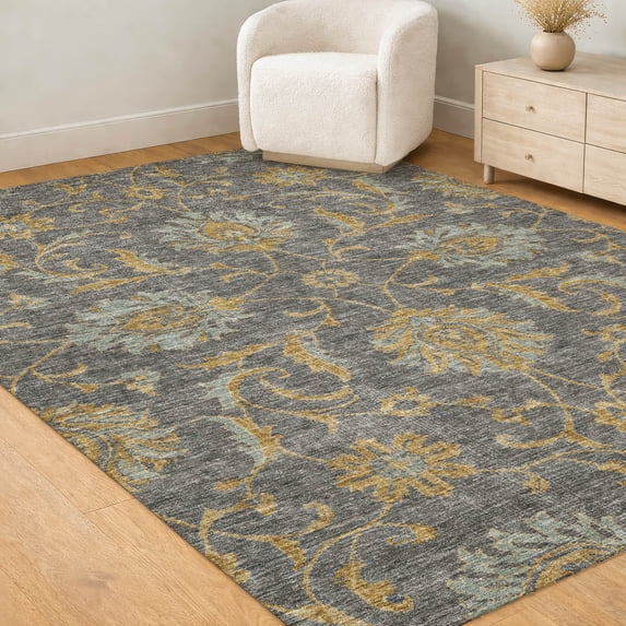 Addison Rugs Chantille Indoor/Outdoor Traditional Global Gray Machine Washable Rectangle Rug, 10' x 14'