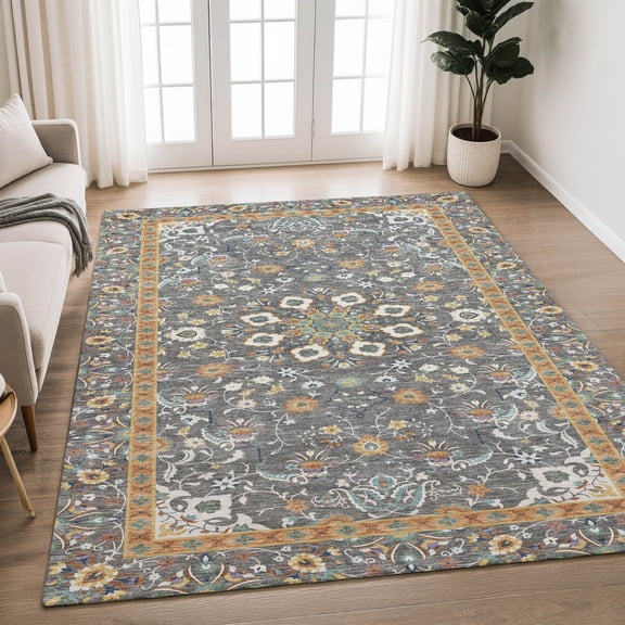 Addison Rugs Chantille Indoor/Outdoor Traditional Global Gray Machine Washable Rectangle Rug, 10' x 14'