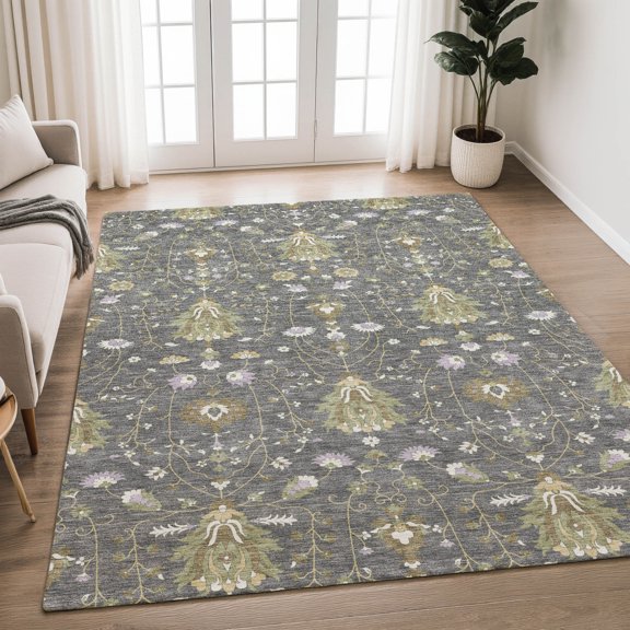 Addison Rugs Chantille Indoor/Outdoor Traditional Global Gray Machine Washable Rectangle Rug, 10' x 14'