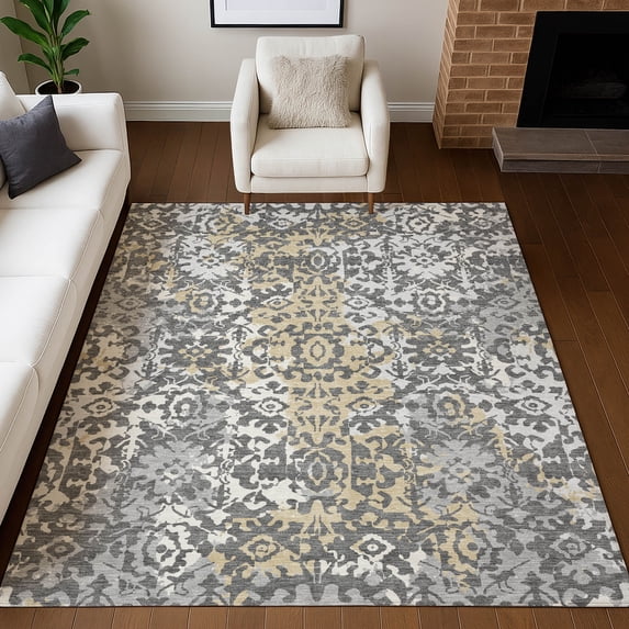 Addison Rugs Chantille Indoor/Outdoor Traditional Global Gray Machine Washable Rectangle Rug, 3' x 5'