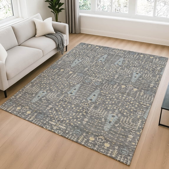 Addison Rugs Chantille Indoor/Outdoor Traditional Global Gray Machine Washable Rectangle Rug, 8' x 10'