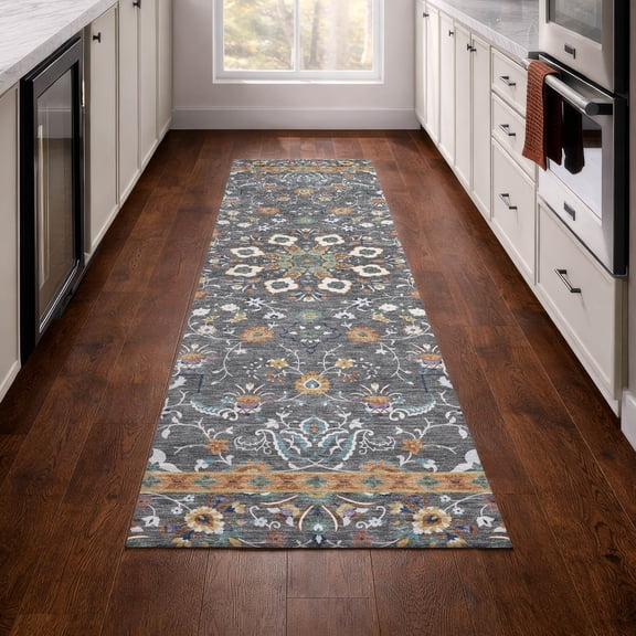 Addison Rugs Chantille Indoor/Outdoor Traditional Global Gray Machine Washable Runner Rug, 2'3" x 7'6"