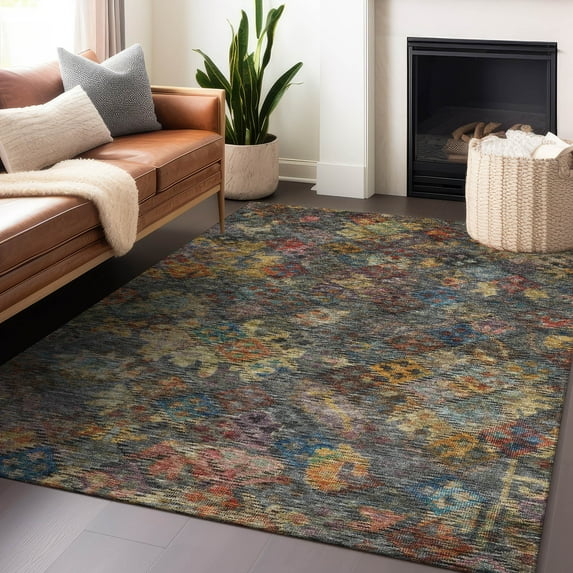 Addison Rugs Chantille Indoor/Outdoor Traditional Global Gray Washable Rectangle Rug, 8' x 10'