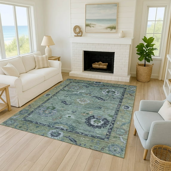 Addison Rugs Chantille Indoor/Outdoor Traditional Global Green Machine Washable Rectangle Rug, 10' x 14'