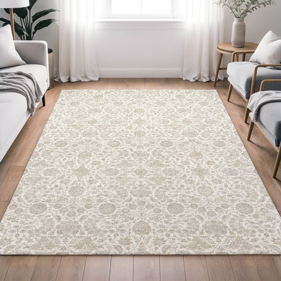 Addison Rugs Chantille Indoor/Outdoor Traditional Global Ivory Machine Washable Rectangle Rug, 9' x 12'