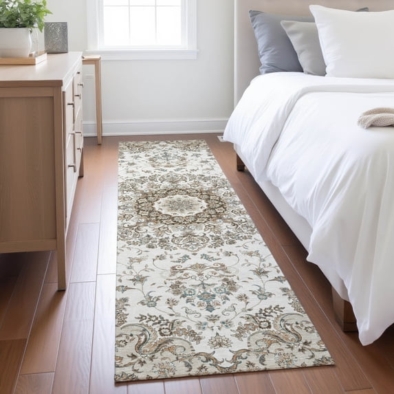 Addison Rugs Chantille Indoor/Outdoor Traditional Global Ivory Machine Washable Runner Rug, 2'3" x 7'6"