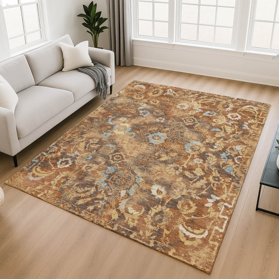 Addison Rugs Chantille Indoor/Outdoor Traditional Global Paprika Machine Washable Rectangle Rug, 5' x 7'6"