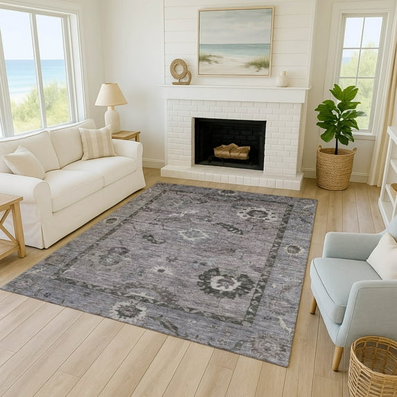 Addison Rugs Chantille Indoor/Outdoor Traditional Global Pewter Machine Washable Rectangle Rug, 9' x 12'