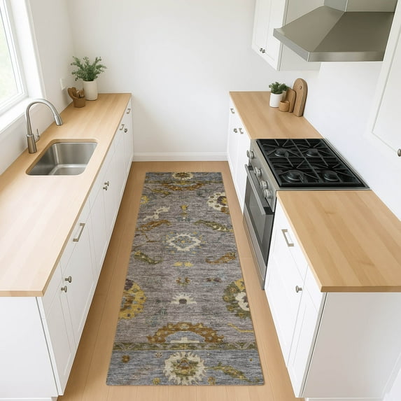Addison Rugs Chantille Indoor/Outdoor Traditional Global Pewter Machine Washable Runner Rug, 2'3" x 7'6"