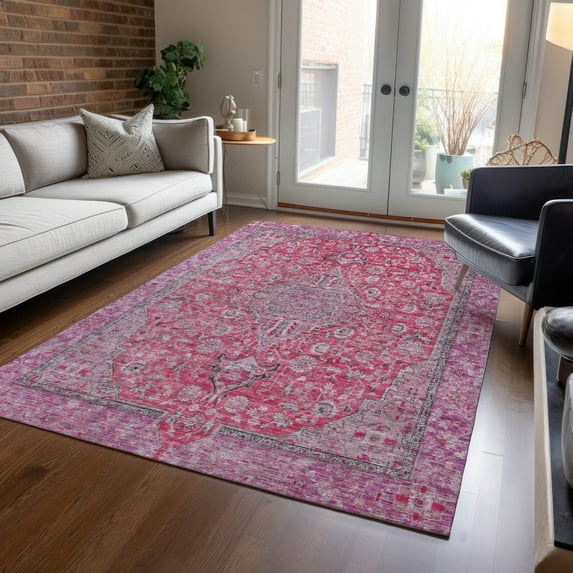 Addison Rugs Chantille Indoor/Outdoor Traditional Global Pink Washable Rectangle Rug, 2'6" x 3'10"