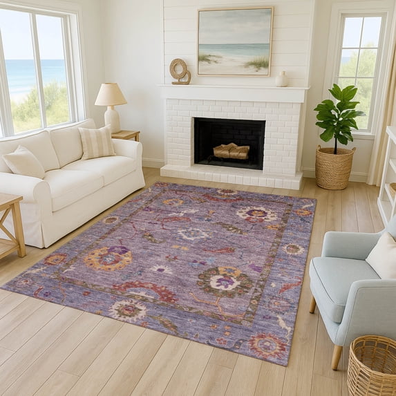 Addison Rugs Chantille Indoor/Outdoor Traditional Global Plum Machine Washable Rectangle Rug, 10' x 14'