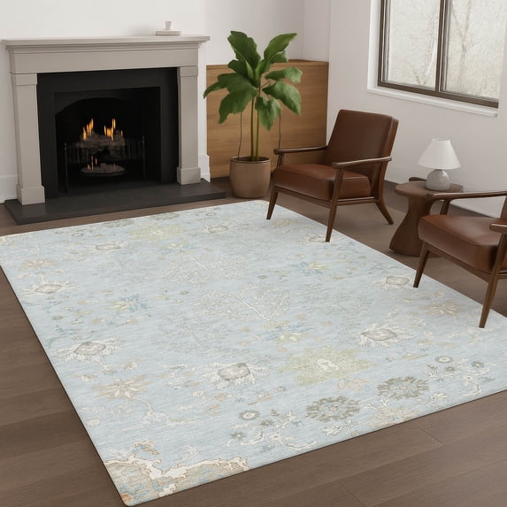 Addison Rugs Chantille Indoor/Outdoor Traditional Global Sky Machine Washable Rectangle Rug, 9' x 12'