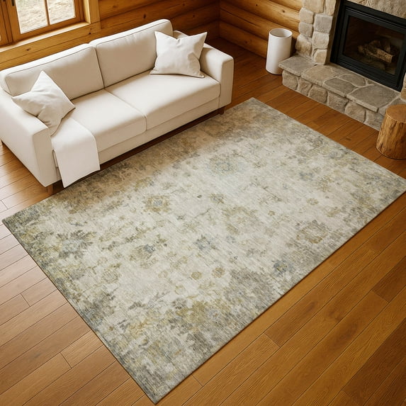 Addison Rugs Chantille Indoor/Outdoor Traditional Global Taupe Machine Washable Rectangle Rug, 9' x 12'