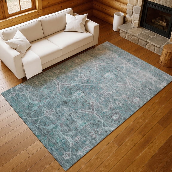 Addison Rugs Chantille Indoor/Outdoor Traditional Global Teal Machine Washable Rectangle Rug, 3' x 5'