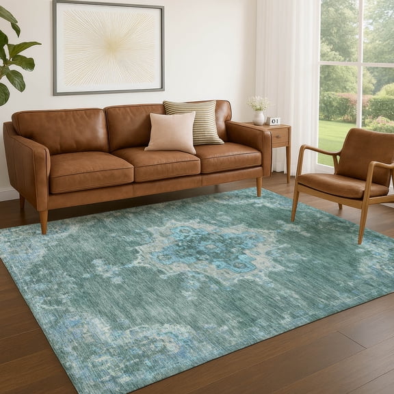 Addison Rugs Chantille Indoor/Outdoor Traditional Global Teal Machine Washable Rectangle Rug, 3' x 5'