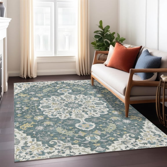 Addison Rugs Chantille Indoor/Outdoor Traditional Global Teal Machine Washable Rectangle Rug, 3' x 5'