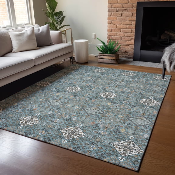 Addison Rugs Chantille Indoor/Outdoor Traditional Global Teal Machine Washable Rectangle Rug, 3' x 5'