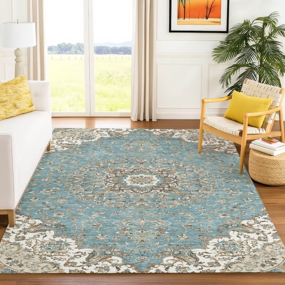 Addison Rugs Chantille Indoor/Outdoor Traditional Global Teal Machine Washable Rectangle Rug, 3' x 5'