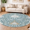 thumbnail image 1 of Addison Rugs Chantille Indoor/Outdoor Traditional Global Teal Machine Washable Round Rug, 8' x 8', 1 of 8