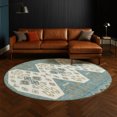 thumbnail image 1 of Addison Rugs Chantille Indoor/Outdoor Traditional Global Teal Machine Washable Round Rug, 8' x 8', 1 of 8