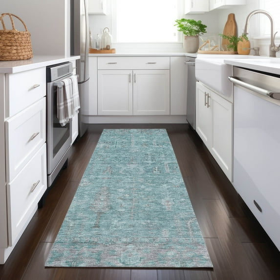 Addison Rugs Chantille Indoor/Outdoor Traditional Global Teal Washable Runner Rug, 2'3" x 7'6"
