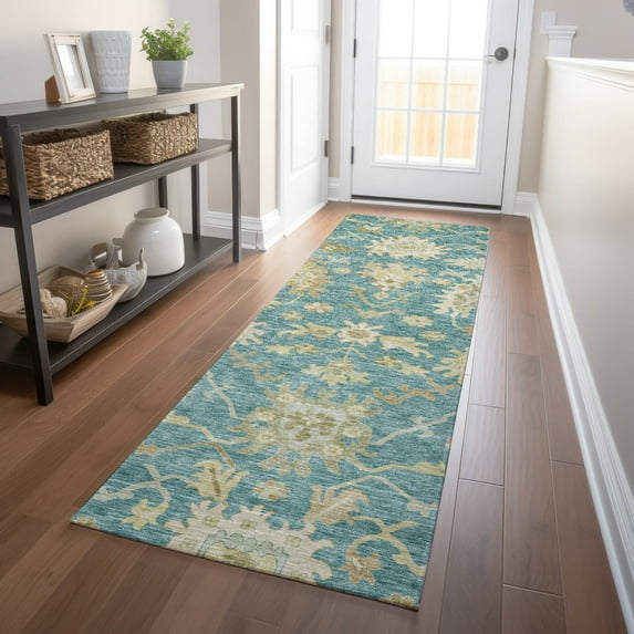 Addison Rugs Chantille Indoor/Outdoor Traditional Global Teal Washable Runner Rug, 2'3" x 7'6"