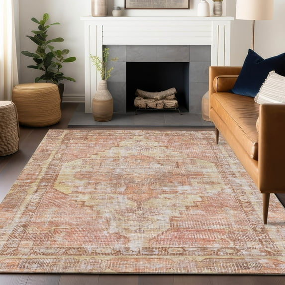 Addison Rugs Chantille Indoor/Outdoor Traditional Global Terracotta Machine Washable Rectangle Rug, 3' x 5'