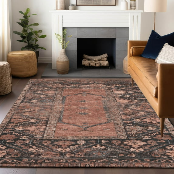 Addison Rugs Chantille Indoor/Outdoor Traditional Global Terracotta Machine Washable Rectangle Rug, 5' x 7'6"