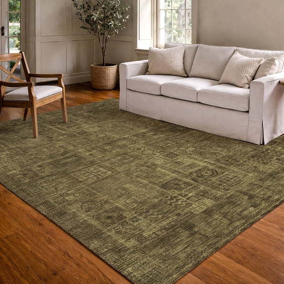 Addison Rugs Chantille Indoor/Outdoor Traditional Global Walnut Machine Washable Rectangle Rug, 9' x 12'