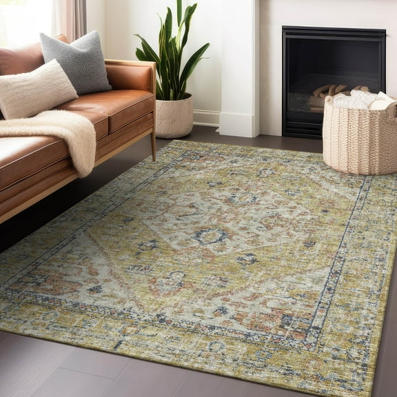 Addison Rugs Chantille Indoor/Outdoor Traditional Global Wheat Washable Rectangle Rug, 10' x 14'