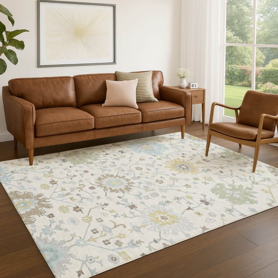 Addison Rugs Chantille Indoor/Outdoor Traditional Ivory Machine Washable Rectangle Rug, 3' x 5'