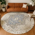 thumbnail image 1 of Addison Rugs Chantille Indoor/Outdoor Traditional Ivory Machine Washable Round Rug, 8' x 8', 1 of 8