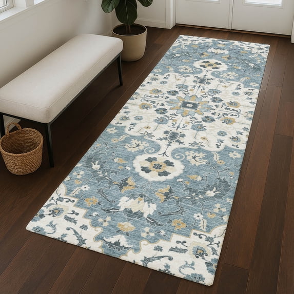 Addison Rugs Chantille Indoor/Outdoor Traditional Ivory Machine Washable Runner Rug, 2'3" x 7'6"