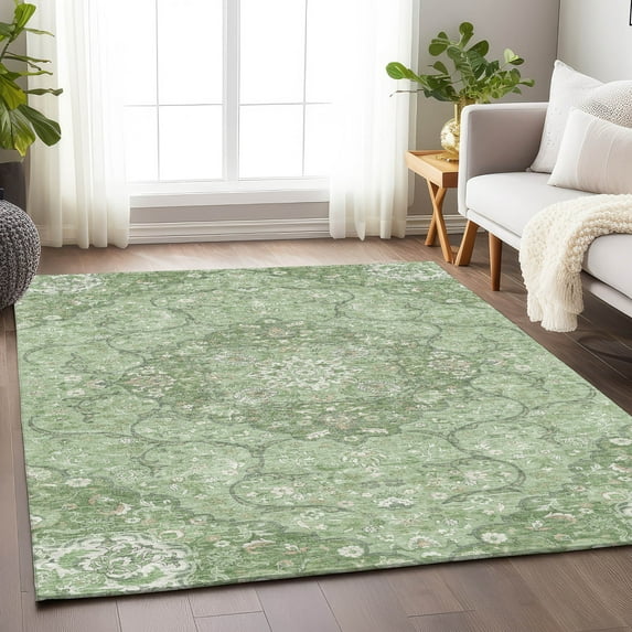 Addison Rugs Chantille Indoor/Outdoor Traditional Medallion Aloe Washable Rectangle Rug, 10' x 14'