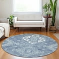 thumbnail image 1 of Addison Rugs Chantille Indoor/Outdoor Traditional Medallions Blue Washable Round Rug, 8' x 8', 1 of 6