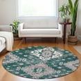 thumbnail image 1 of Addison Rugs Chantille Indoor/Outdoor Traditional Medallions Emerald Washable Round Rug, 8' x 8', 1 of 6