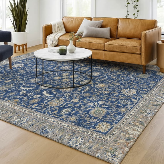 Addison Rugs Chantille Indoor/Outdoor Traditional Navy Machine Washable Rectangle Rug, 3' x 5'