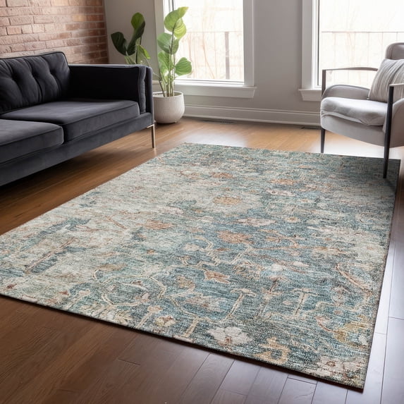 Addison Rugs Chantille Indoor/Outdoor Traditional Oriental Green Washable Rectangle Rug, 2'6" x 3'10"
