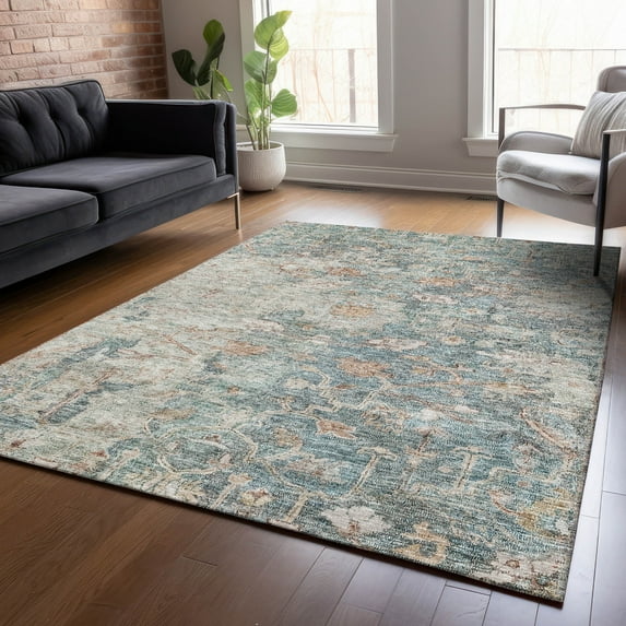 Addison Rugs Chantille Indoor/Outdoor Traditional Oriental Green Washable Rectangle Rug, 9' x 12'