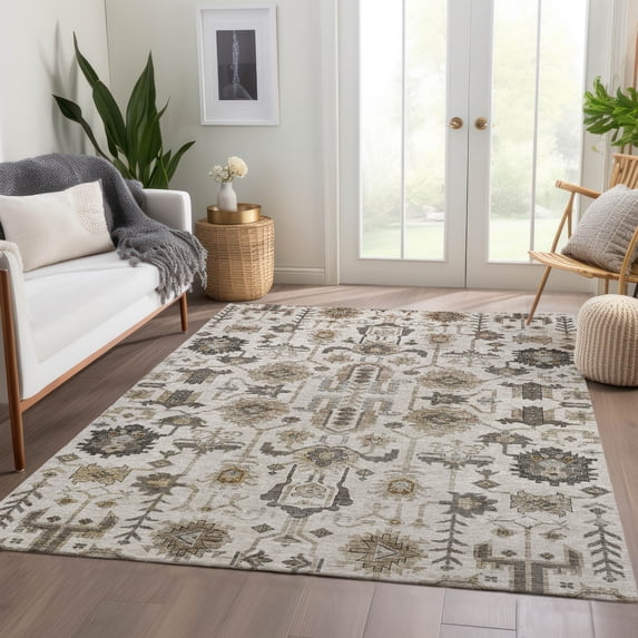 Addison Rugs Chantille Indoor/Outdoor Traditional Oriental Ivory Washable Rectangle Rug, 10' x 14'