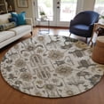 thumbnail image 1 of Addison Rugs Chantille Indoor/Outdoor Traditional Oriental Ivory Washable Round Rug, 8' x 8', 1 of 6