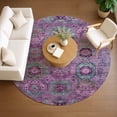 thumbnail image 1 of Addison Rugs Chantille Indoor/Outdoor Traditional Panel Purple Machine Washable Round Rug, 8' x 8', 1 of 8