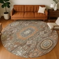 thumbnail image 1 of Addison Rugs Chantille Indoor/Outdoor Traditional Paprika Machine Washable Round Rug, 8' x 8', 1 of 8
