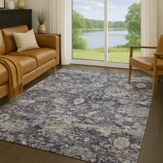 Addison Rugs Chantille Indoor/Outdoor Traditional Purple Machine Washable Rectangle Rug, 9' x 12'