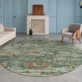thumbnail image 1 of Addison Rugs Chantille Indoor/Outdoor Traditional Seafoam Machine Washable Round Rug, 8' x 8', 1 of 8