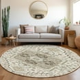 thumbnail image 1 of Addison Rugs Chantille Indoor/Outdoor Traditional Vintage Ivory Washable Round Rug, 8' x 8', 1 of 6